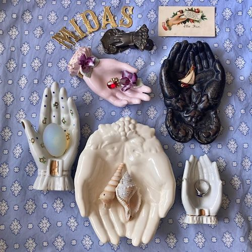 手の形 ハンドトレイ ミルクガラス WESTMORELAND リングホルダー